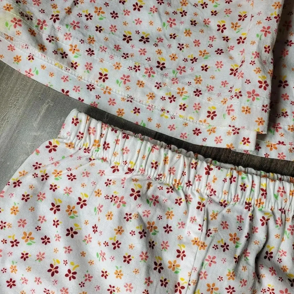 McBaby Garden Party Floral Smocked Baby Girl 6/9 Month Matching Outfit